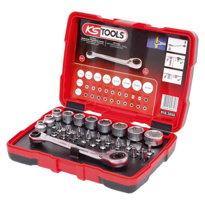 KS Tools - Set capete chei tubulare si biti, 31 piese [9183050]