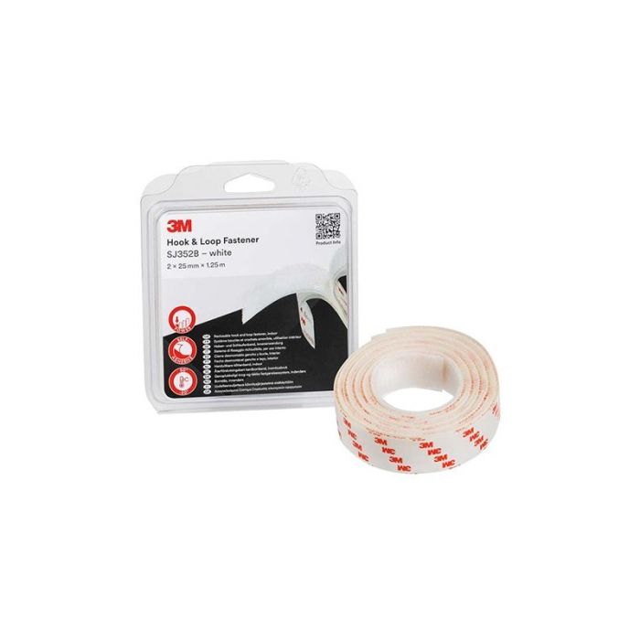 3M - Sj352w banda cu carlig si bucla alba 25 mm x 1,25 m 3m" [7100123727]