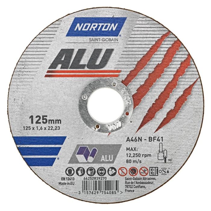 Norton - Disc de taiere aluminiu, 125x1.6mm [66252839270]