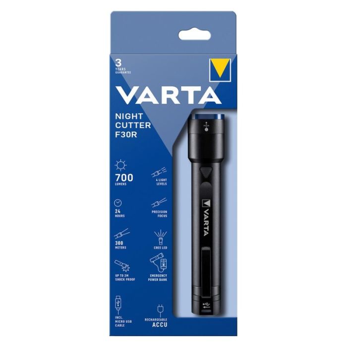 VARTA - Lanterna Night Cutter F30R, Li-Ion