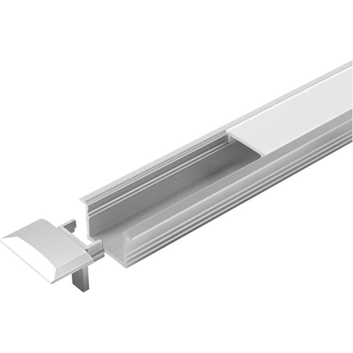 HALEMEIER - Profil pentru banda LED, tip B, opal, aluminiu, 2m, cu profil de acoperire [5587101]