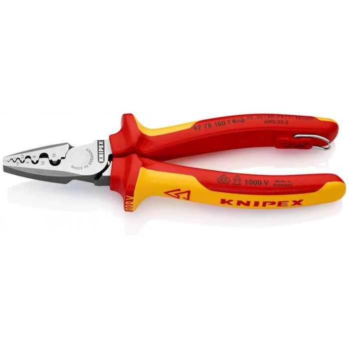 KNIPEX - Cleste de sertizare pentru ferule cu carlig de fixare 0.25-16 mm² [9778180T]