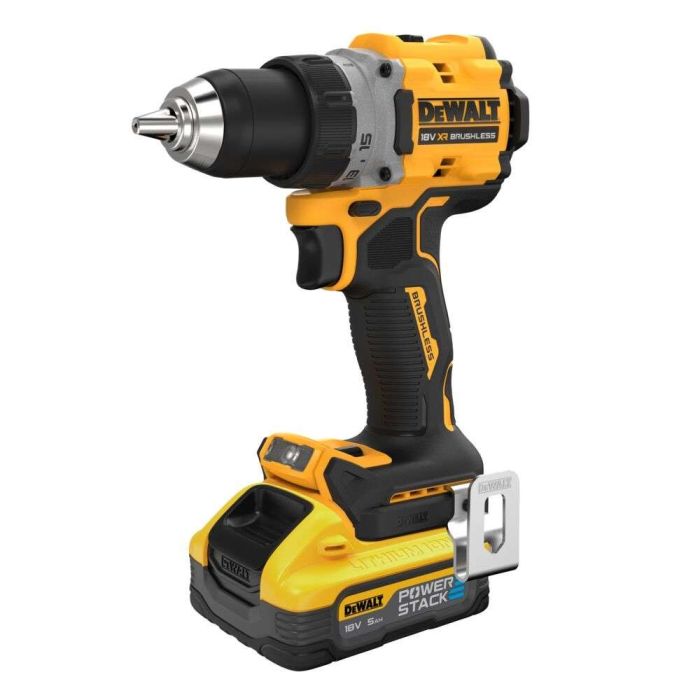 DeWALT - Masina de gaurit si insurubat 90Nm, cu 2 acumulatori Li-ion Powerstack 18V, 5.0Ah, incarcator, valiza [DCD800H2T - QW]