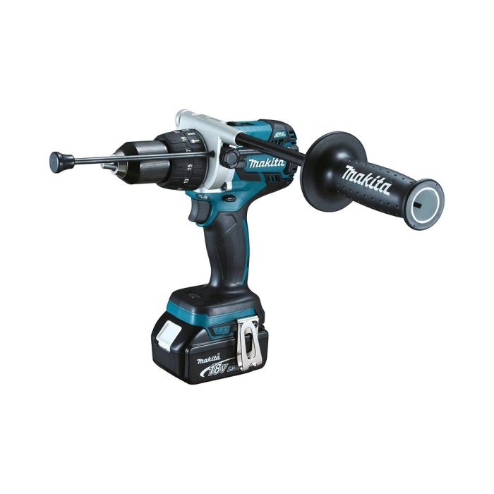 Makita - Masina de gaurit si insurubat cu percutie 130Nm, cu 2 acumulatori Li-Ion LXT 18V, 5.0Ah, incarcator, valiza [DHP486RTJ]