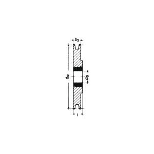 No Name - Fulie cu canelura in V, SPB/17, 1 canelura, 180mm, bucsa conica 1610 [4014486246810]