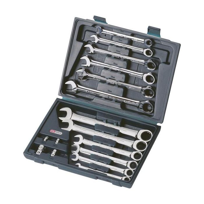 KS Tools - Set chei combinate cu clichet 8-19mm, 16 piese [5034266]