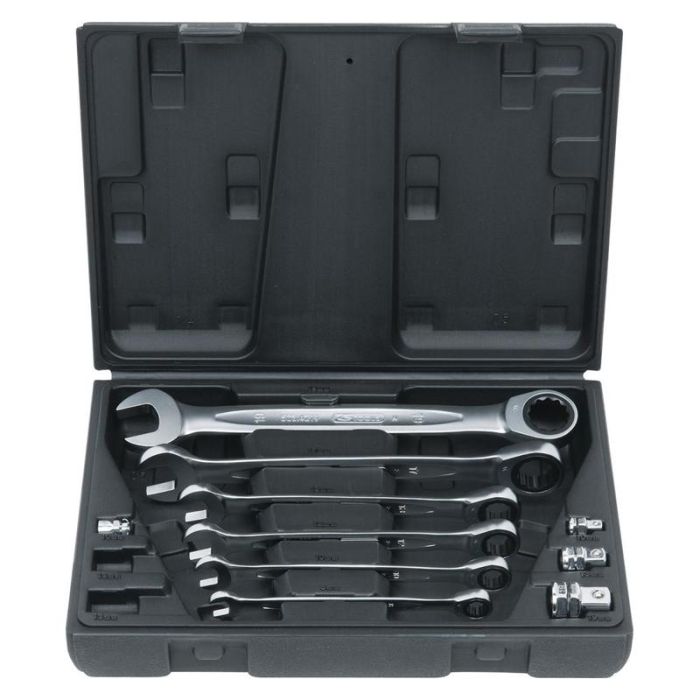 KS Tools - Set chei combinate cu clichet 8-19mm, 10 piese [5034260]