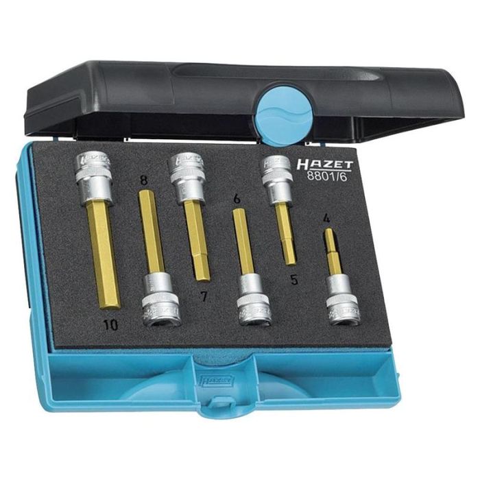 Hazet - Trusa cap chei tubulare cu bit HEX 3/8", 6 piese [8801/6]