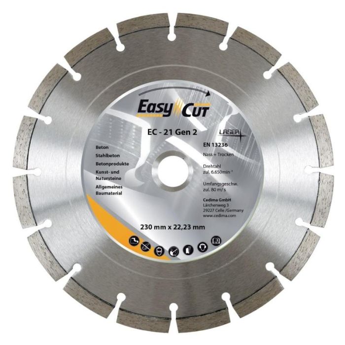 Cedima - Disc de taiere diamantat EC-21.2, 230x2.4x12x22.23mm [10004743]