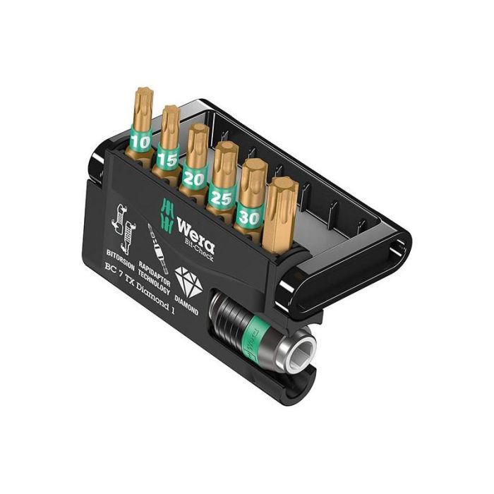 Wera - Trusa biti BC 7 TX Diamond 1 + adaptor, 7 piese [05057415001]