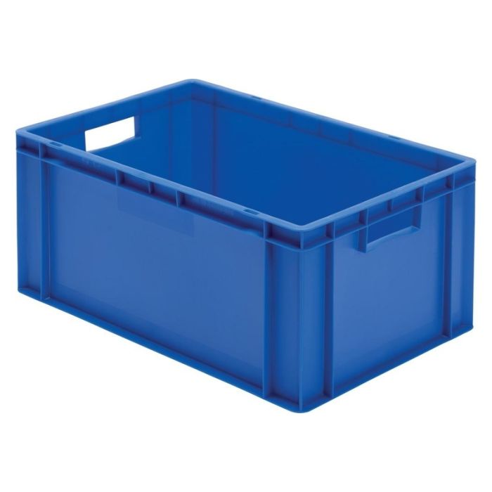 LA-KA-PE - Cutie stivuibila pentru transport 600x400x270mm, albastru, cu orificiu pentru maner [TK600/270-0blau]