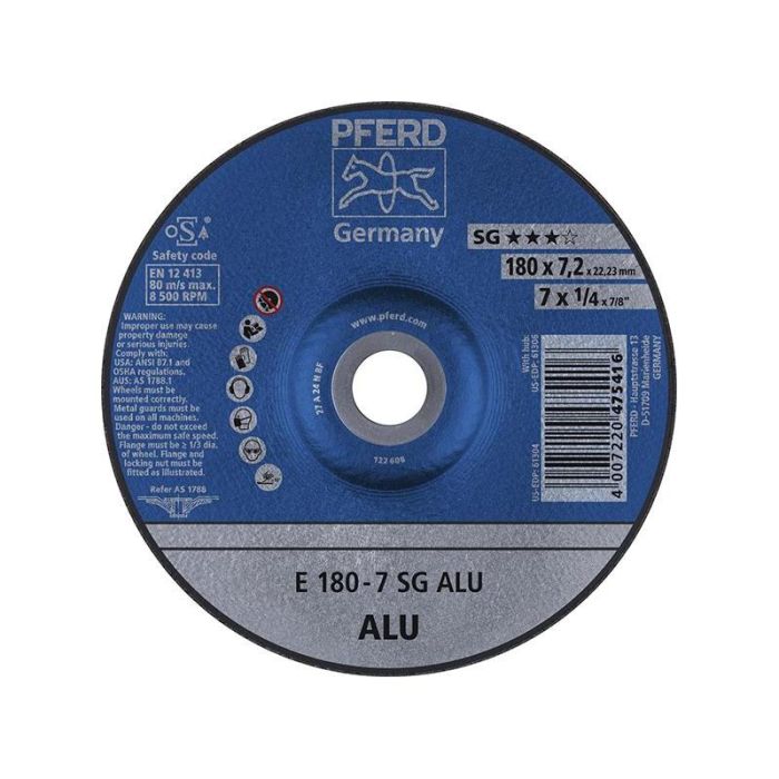 Pferd - Disc de slefuit pentru aluminiu A24NSG 115x7.2mm [E115-7A24NSG-ALU]