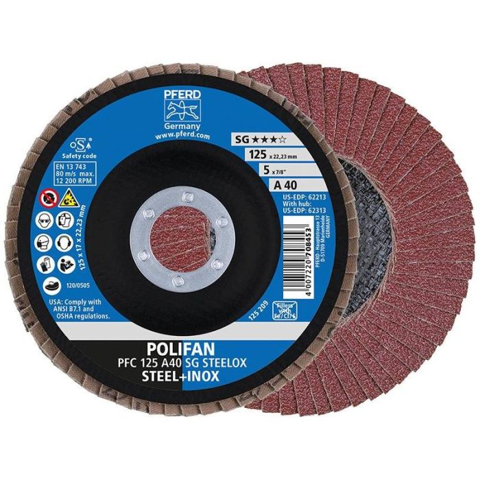 Pferd - Disc abraziv 40SG curbat 125mm P40 [PFC125A40SG]