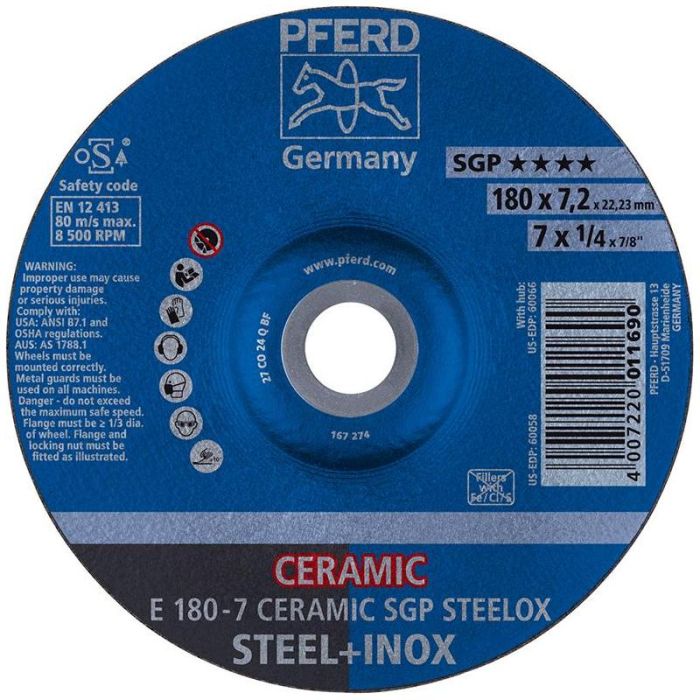 Pferd - Disc de slefuit CO24QSG 115x7.2mm [62211300]