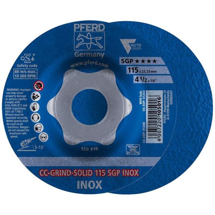 Pferd - Piatra polizor CC-Grind Solid SGP INOX 115mm [64189115]