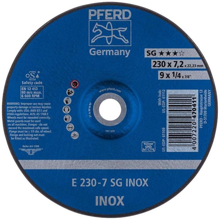 Pferd - Disc de slefuit pentru V2A A30NSG 115x7.2mm [E115-7A30NSG-INOX]