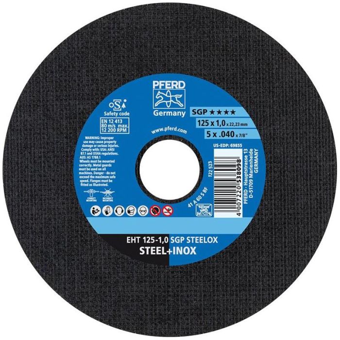 Pferd - Disc de debitatare drept A60SSG-INOX 125x1mm [61331421]