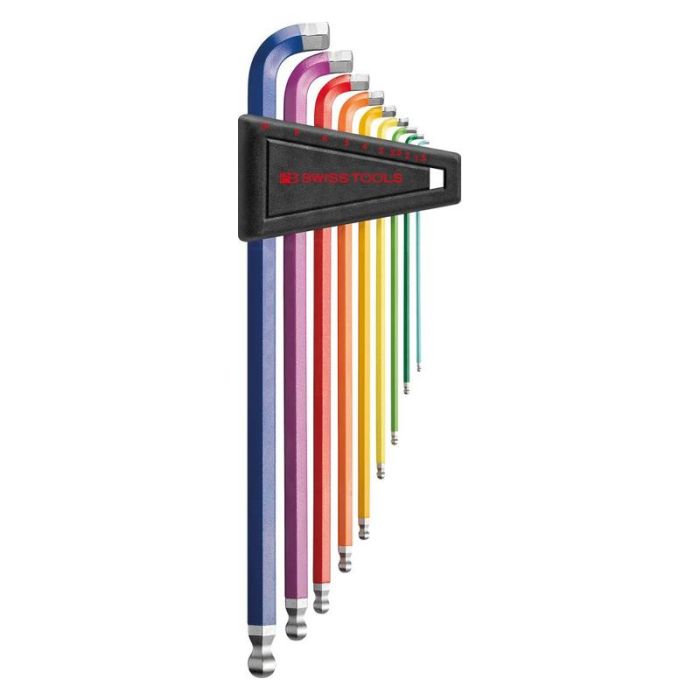 PB Swiss Tools - Set chei imbus 1.5-10 90-100 Rainbow, 9 piese [PB2222.LH-10RB]