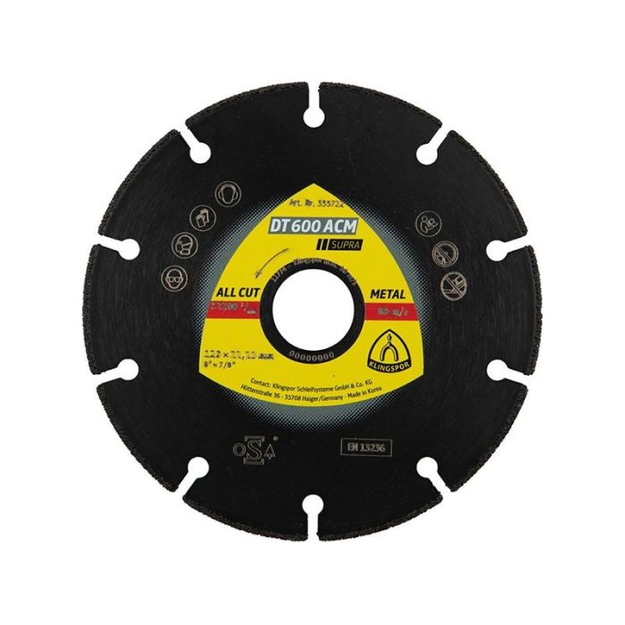 Klingspor - Disc diamantat DT600 Supra, 115x1.3x22.23mm