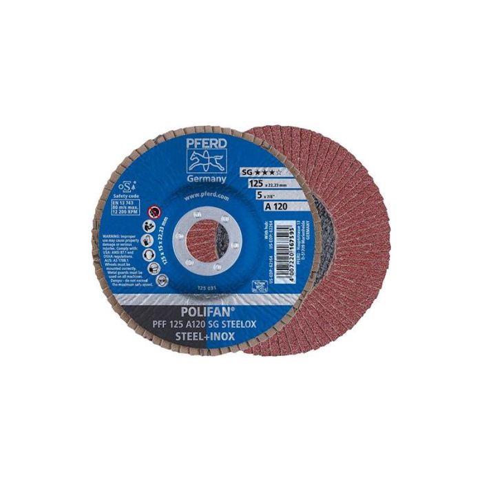 Pferd - Disc lamelar A120SG drept 125mm P120 [PFF125A120SG]