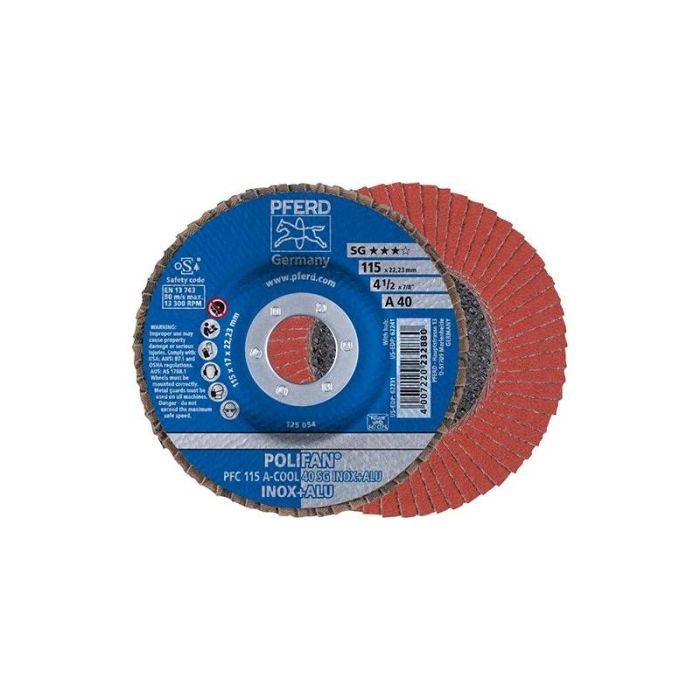 Pferd - Disc abraziv lamelar curbat A-COOL SG 115mm P40 [PFC115A40SG-COOL]