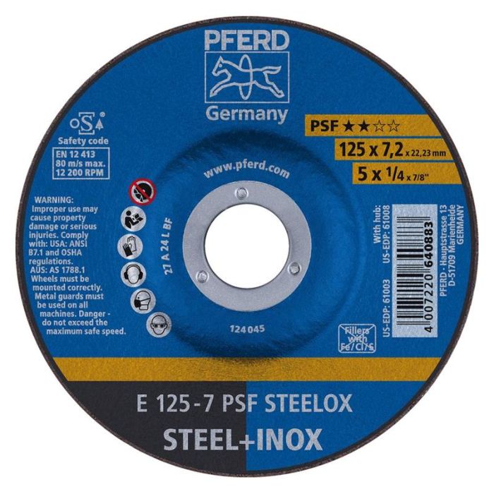 Pferd - Disc de slefuit PSFSTEELOX 125x7mm [62012640]