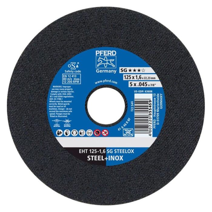 Pferd - Disc de debitatare drept A46RSG-INOX 125x1.6mm [61341122]