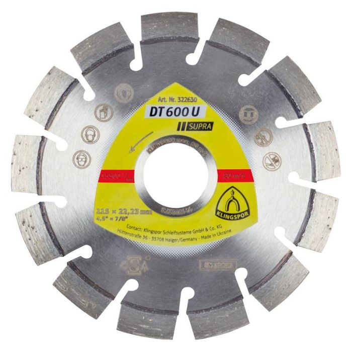 KLINGSPOR - Disc diamantat DT600U, 115x2.4x22.23mm [322630]