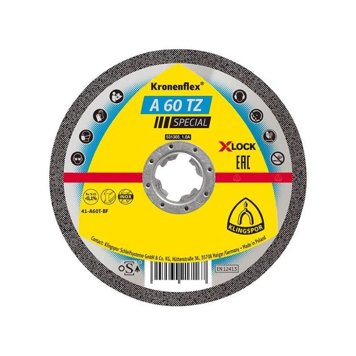 KLINGSPOR - Disc de taiere A60TZ X-LOCK 115x1.0mm [351259]