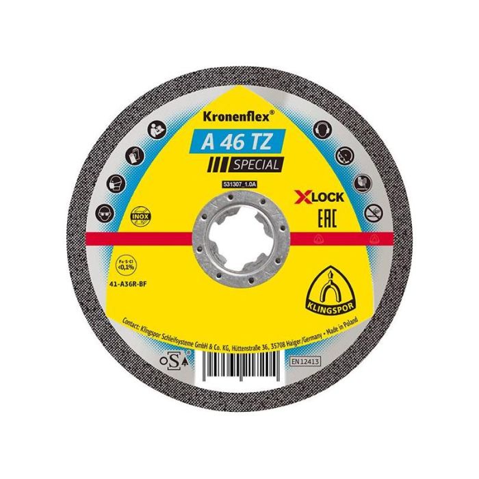 KLINGSPOR - Disc de taiere A46TZ X-LOCK 115x1.6mm [351257]