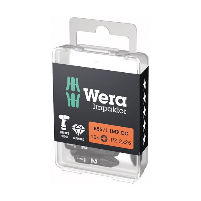 Wera - Set biti de impact 1/4" DIN3126, C6.3, PZ2x25mm, 10 bucati [5157621001]