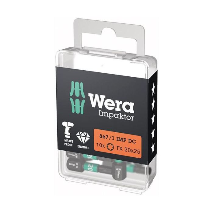 Wera - Set biti de impact 1/4" DIN3126, C6.3, T20x25mm, 10 bucati [5157624001]