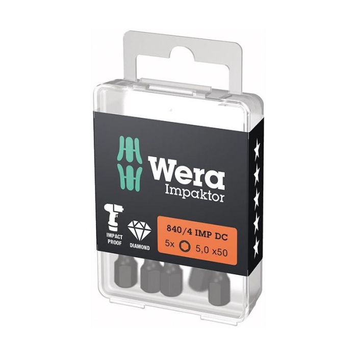 Wera - Set biti de impact 1/4" DIN3126, E6.3, HEX 5x50mm, 5 bucati [5157645001]