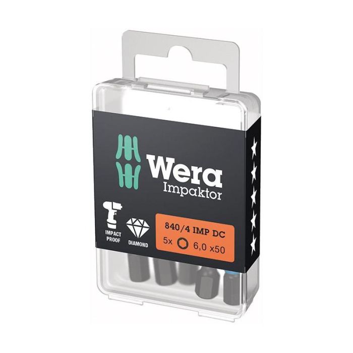 Wera - Set biti de impact 1/4" DIN3126, E6.3, HEX 6x50mm, 5 bucati [5157646001]