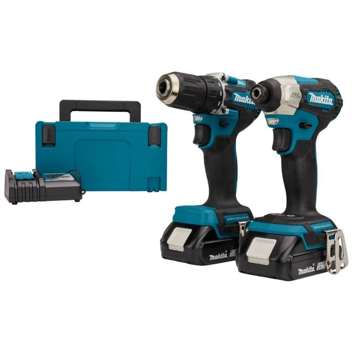 Makita - Pachet 2 masini de insurubat cu acumulator Li-Ion LXT 18V 2x3.0Ah, incarcator, Makpac3 [DLX2423JX4]