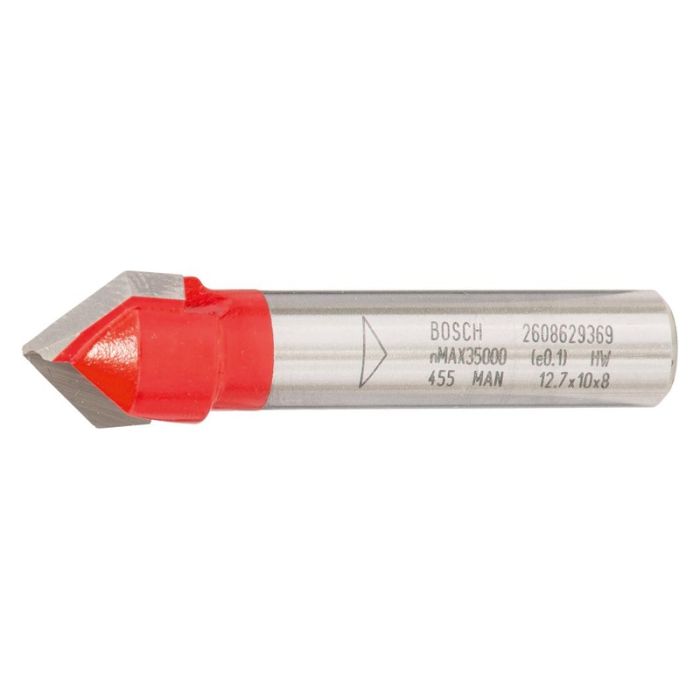 BOSCH - Freza HM in V 90grade pentru caneluri, 12.7x10x44.5mm [2608629369]