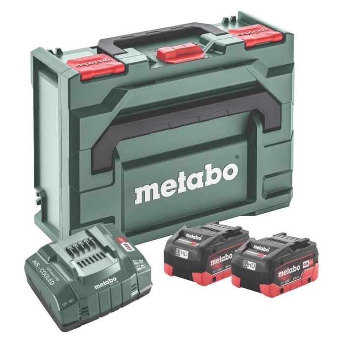 Metabo - Set 2x acumulator LiHD 18V, 8.0Ah + incarcator ASC 145, valiza metaBOX [685131000]