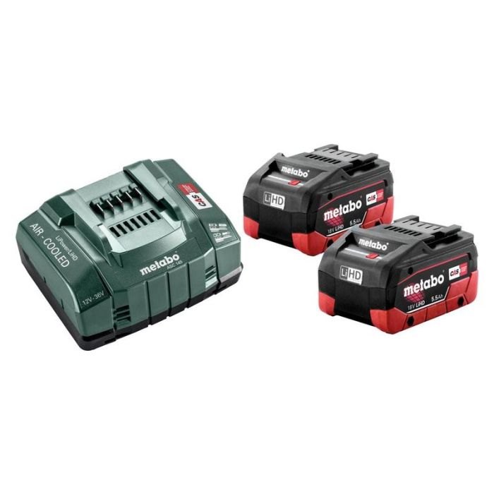 Metabo - Set 2x acumulator LiHD 18V, 5.5Ah + incarcator ASC 145 [685122000]