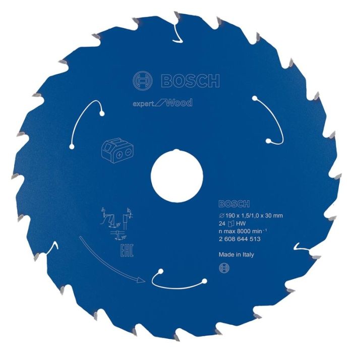 BOSCH - Panza fierastrau circular HM Expert Wood, 190x1.5/1x30mm, 24 dinti [2608644513]