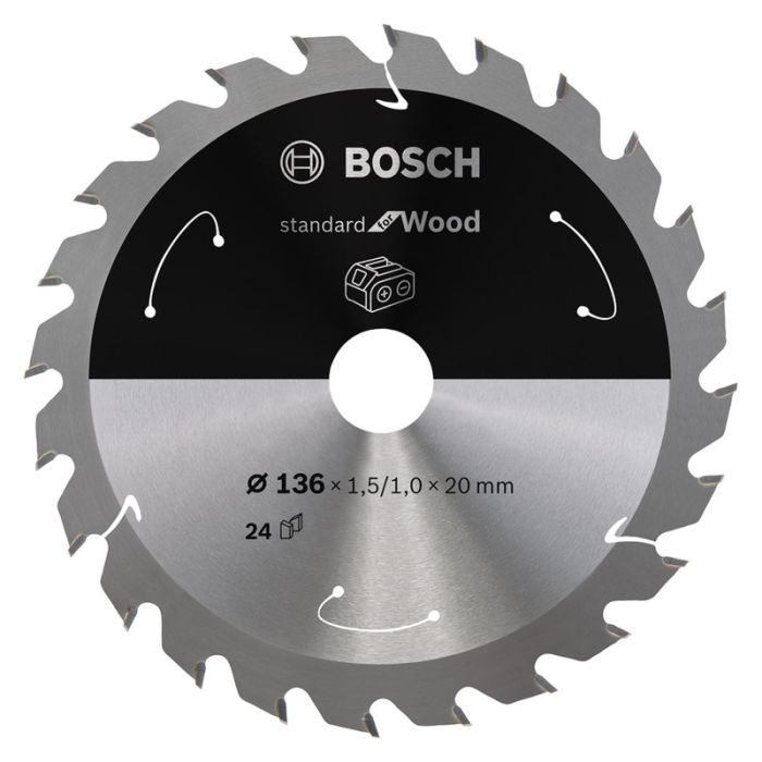 BOSCH - Panza fierastrau circular HM Standard Wood, 136x1.5/1x20mm, 24 dinti [2608837668]