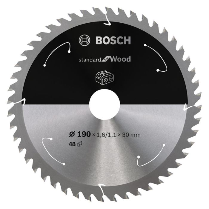 BOSCH - Panza fierastrau circular HM Standart Wood, 190x1.6/1.1x30mm, 48 dinti [2608837710]