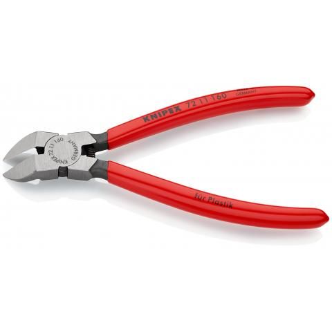 Knipex -  Cleste pt. taiat plastic si cauciuc, cu taiere pe diagonala, 160mm, blister [7211160SB]