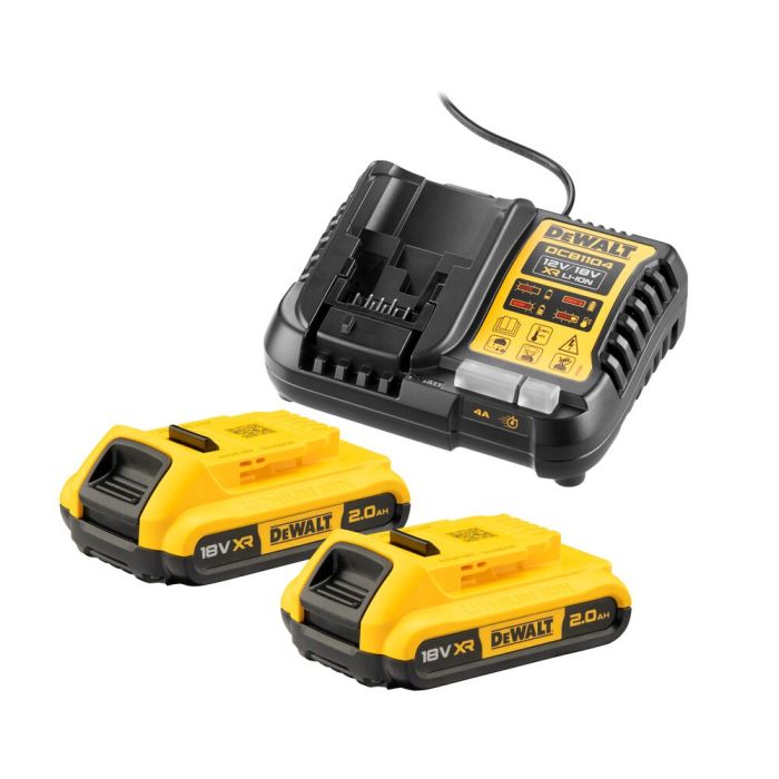 DeWALT - Set 2x acumulator Li-Ion XR 18V, 2.0Ah + incarcator [DCB1104D2-QW]