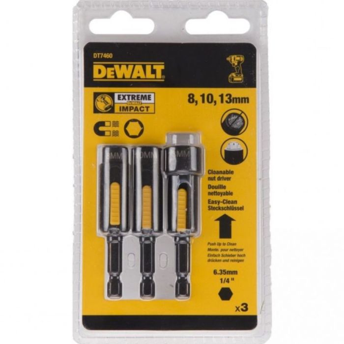 DeWALT - Biti Impact ready 1/4", 8, 10, 13mm x 75mm, 3 piese [DT7460-QZ]