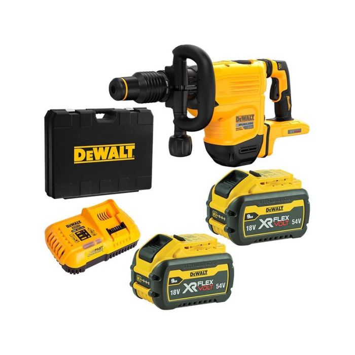 DeWALT - Ciocan demolator SDS Max, 19.4 J, 6kg, cu acumulatori 54V 2x9.0Ah, incarcator, cutie [DCH832X2-QW]