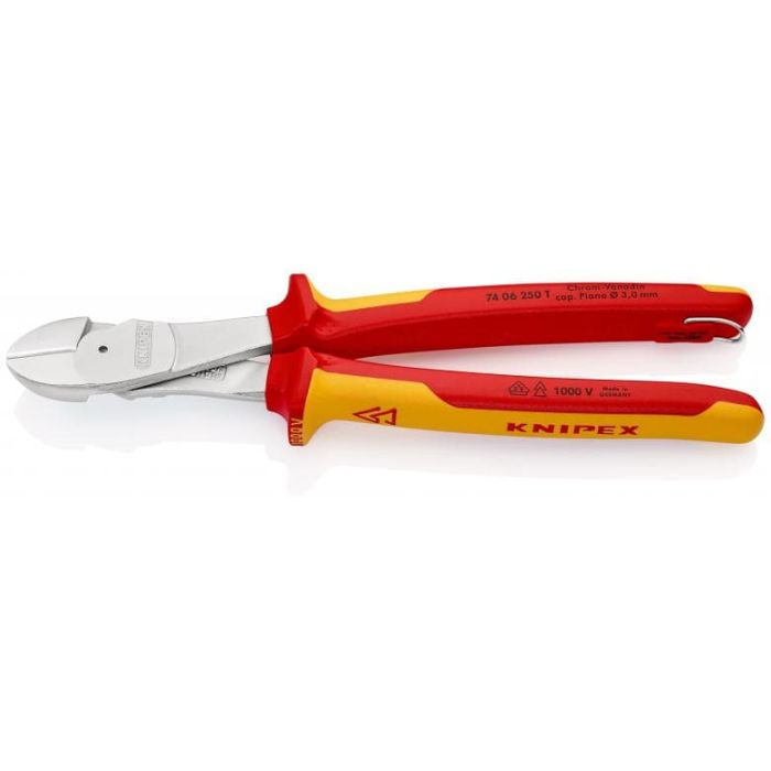 KNIPEX - Cleste tais lateral 250mm manere multicomponente/carlig fixare VDE [7406250T]