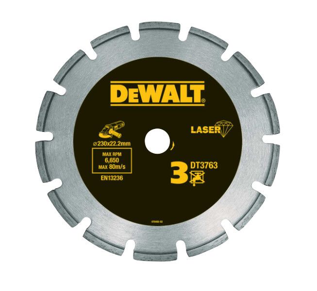 DeWALT - Disc diamantat pentru materiale dure si granit, 230x22.23mm [DT3763-XJ]