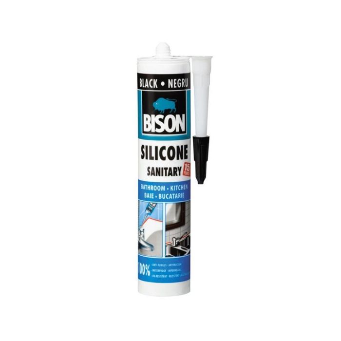 BISON - Silicon Sanitar negru 280ml [423009]