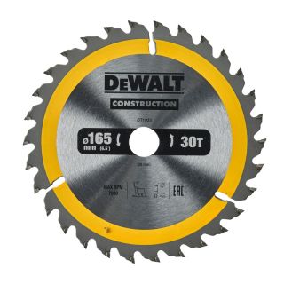 Panza fierastrau circular Dewalt CONSTRUCTION, 165x20x2.4mm, 30 dinti