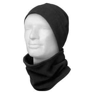 Set fleece KEDRO, caciula si fular, negre, CRAFTLAND